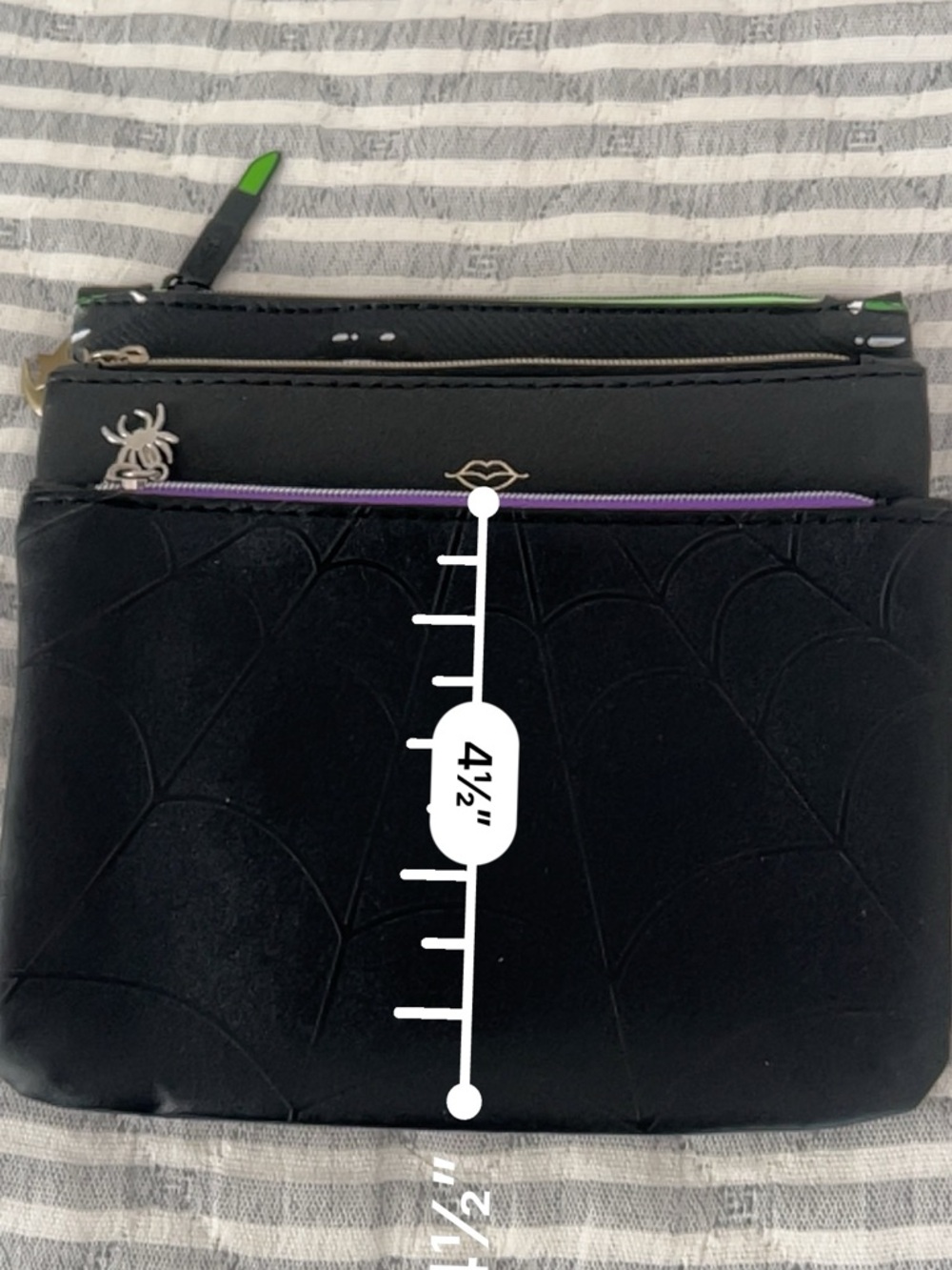 Ipsy Lot of 3 Black Magic Glam Bag Trio with Gothic and Spooky Charms & Prints - Picture 6 of 6